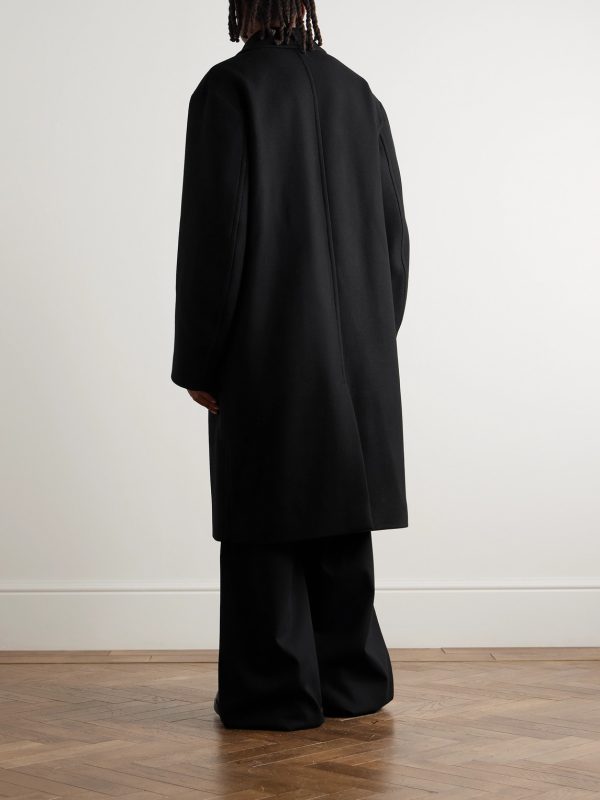 Wool-Blend Twill Coat - BK Wool-Blend Twill Coat - BK