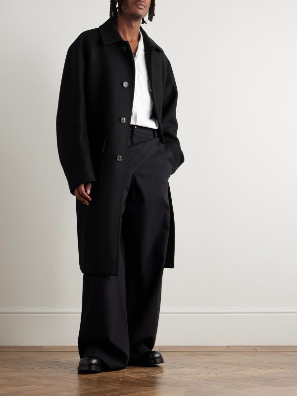 Wool-Blend Twill Coat - OU Wool-Blend Twill Coat - OU