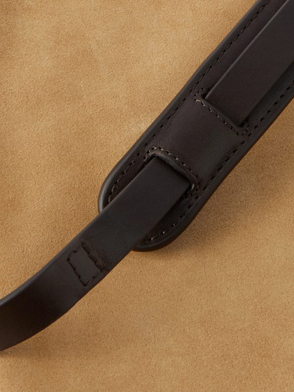Leather-Trimmed Suede Messenger Bag - CU Leather-Trimmed Suede Messenger Bag - CU