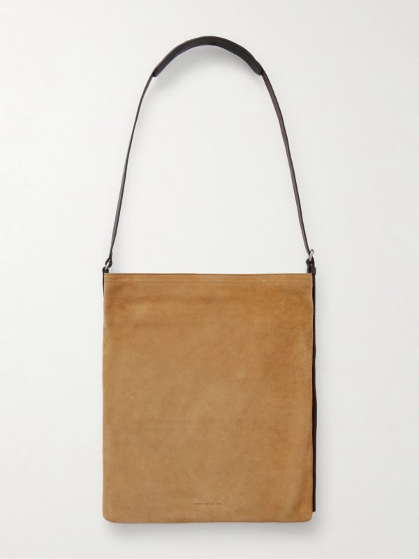 Leather-Trimmed Suede Messenger Bag Leather-Trimmed Suede Messenger Bag