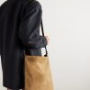 Leather-Trimmed Suede Messenger Bag - OU Leather-Trimmed Suede Messenger Bag - OU