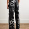 Straight-Leg Floral-Print Cotton Trousers - BK Straight-Leg Floral-Print Cotton Trousers - BK