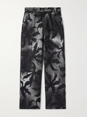 Straight-Leg Floral-Print Cotton Trousers Straight-Leg Floral-Print Cotton Trousers