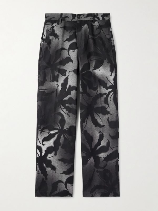 Straight-Leg Floral-Print Cotton Trousers Straight-Leg Floral-Print Cotton Trousers