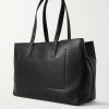 Logo-Debossed Leather Tote Bag - BK