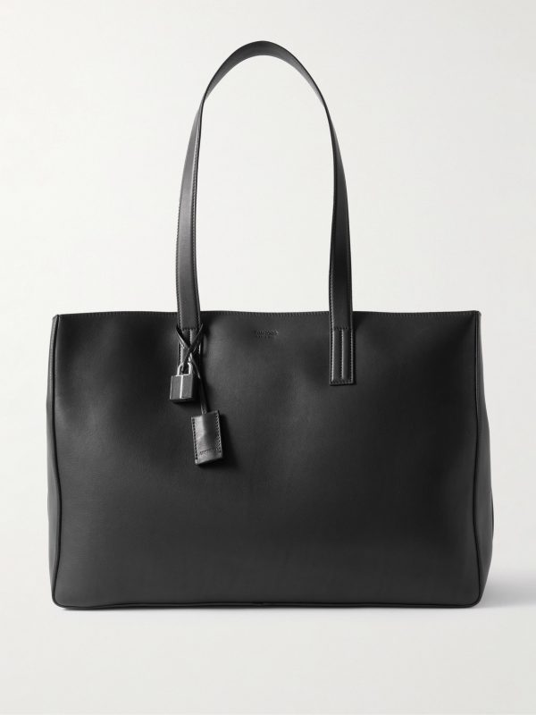 Logo-Debossed Leather Tote Bag