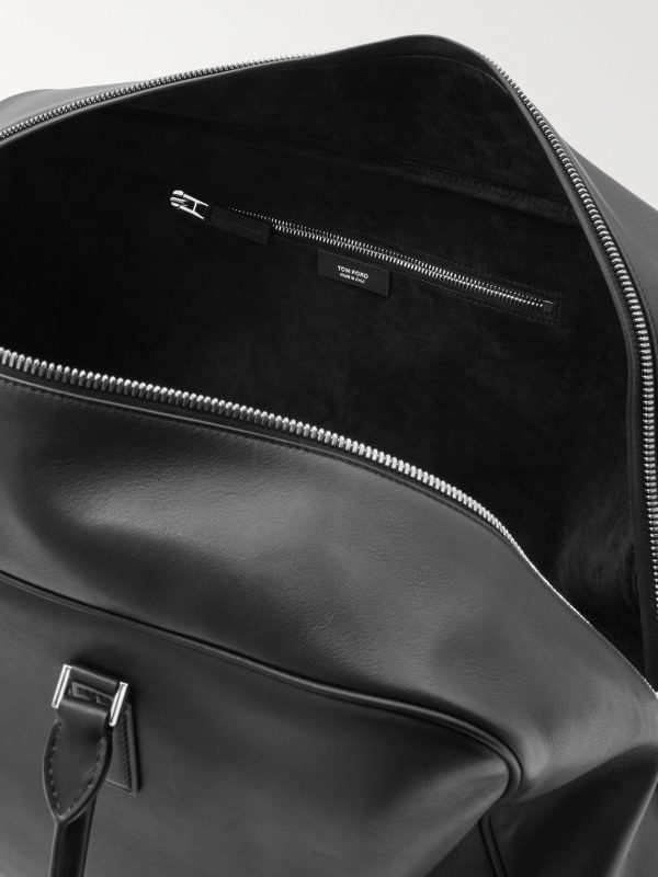Logo-Print Leather Weekend Bag - E1 Logo-Print Leather Weekend Bag - E1