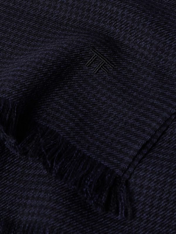 Frayed Puppytooth Wool Scarf - CU Frayed Puppytooth Wool Scarf - CU