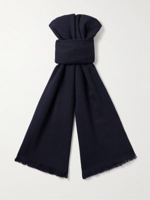 Frayed Puppytooth Wool Scarf Frayed Puppytooth Wool Scarf
