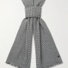 Frayed Puppytooth Wool Scarf