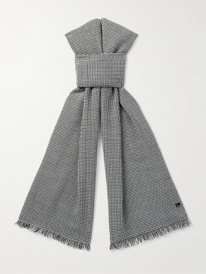 Frayed Puppytooth Wool Scarf Frayed Puppytooth Wool Scarf