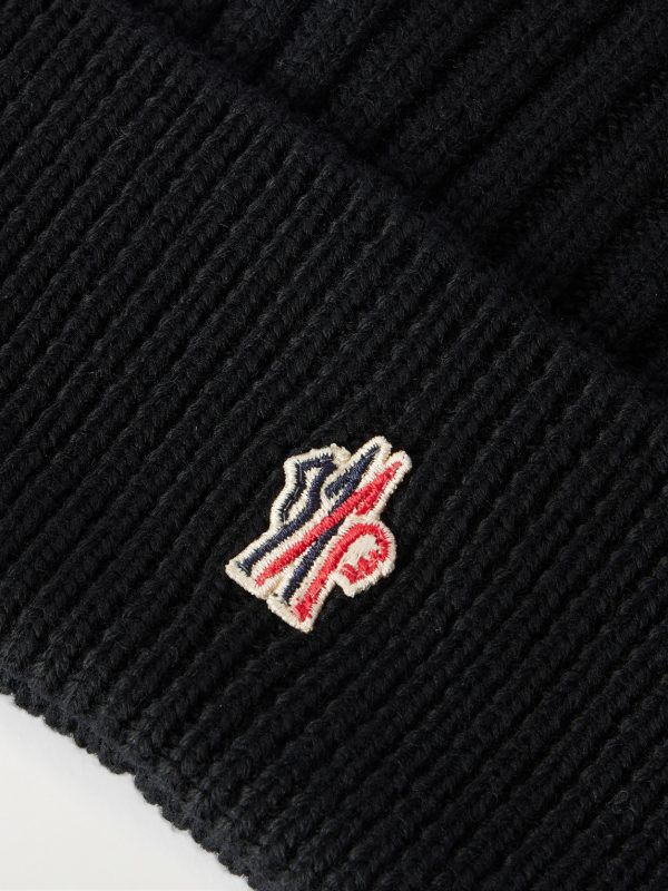Logo-Appliquéd Ribbed Virgin Wool Beanie - CU