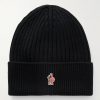 Logo-Appliquéd Ribbed Virgin Wool Beanie