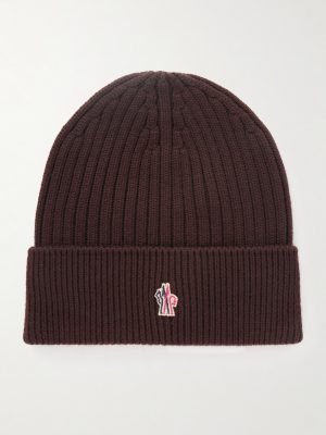 Logo-Appliquéd Ribbed Virgin Wool Beanie