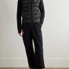 Quilted Shell and Polartec® Power Stretch™ Pro Hooded Down Jacket - OU Quilted Shell and Polartec® Power Stretch™ Pro Hooded Down Jacket - OU