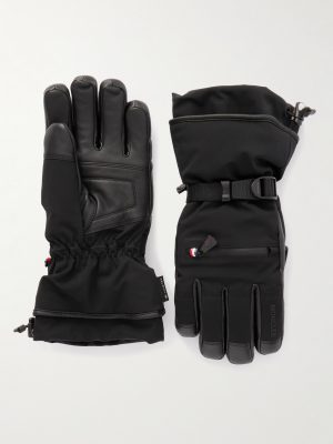 Leather-Trimmed Shell Ski Gloves
