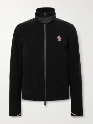 Logo-Appliquéd Shell-Trimmed Fleece Jacket