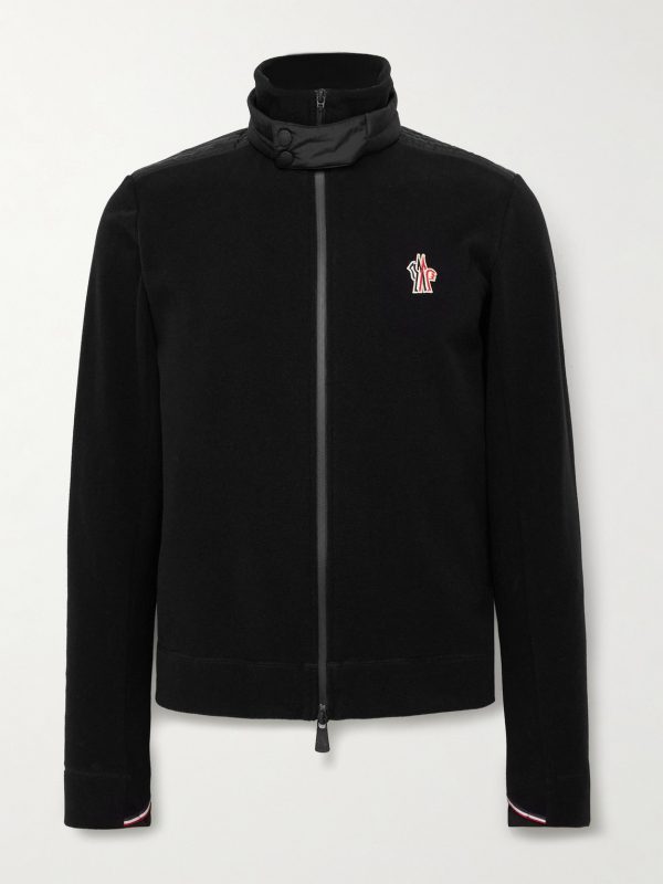 Logo-Appliquéd Shell-Trimmed Fleece Jacket Logo-Appliquéd Shell-Trimmed Fleece Jacket