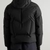 Quilted Tech-Poplin Hooded Down Jacket - BK Quilted Tech-Poplin Hooded Down Jacket - BK