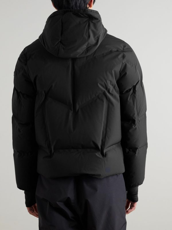Quilted Tech-Poplin Hooded Down Jacket - BK Quilted Tech-Poplin Hooded Down Jacket - BK