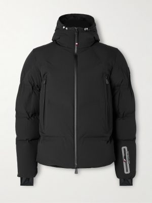 Quilted Tech-Poplin Hooded Down Jacket