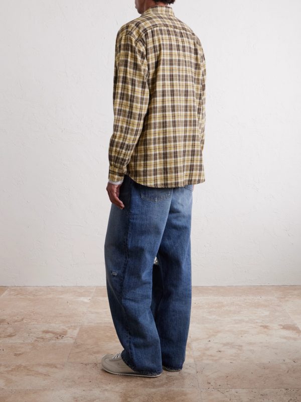 Julian Checked Cotton and Linen-Blend Shirt - BK