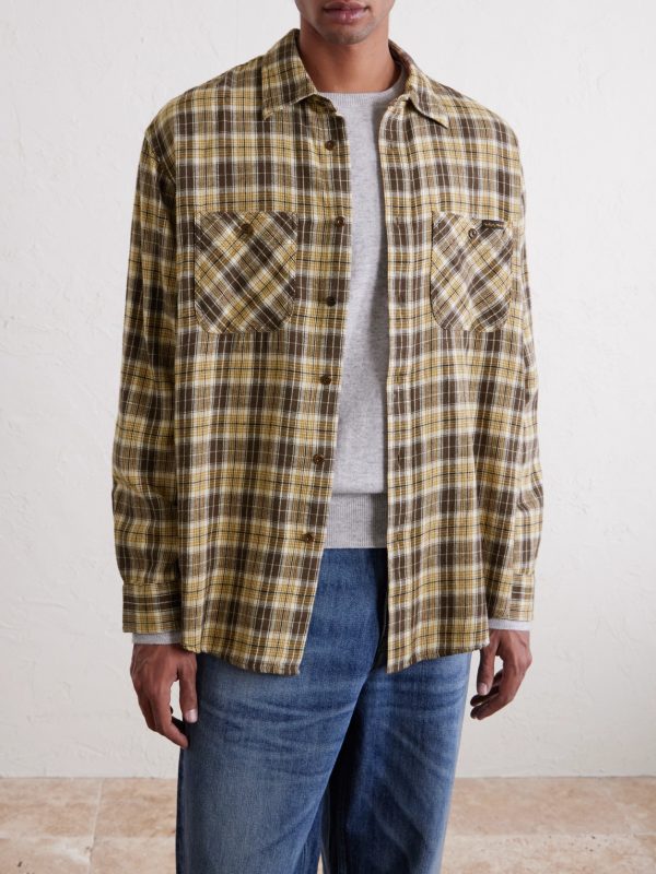 Julian Checked Cotton and Linen-Blend Shirt - FR