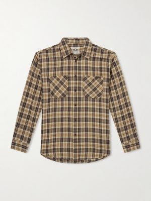 Julian Checked Cotton and Linen-Blend Shirt