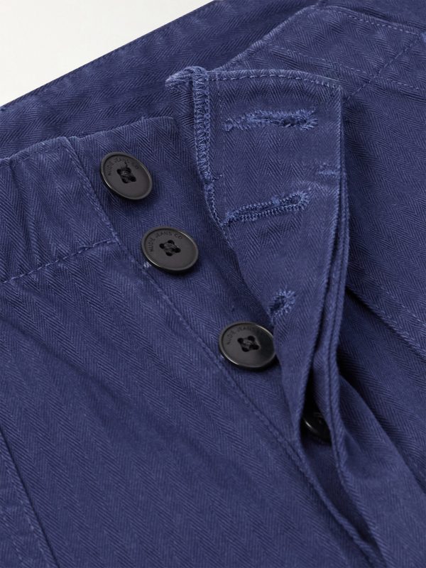 Tuff Tony Straight-Leg Herringbone Cotton Trousers - CU Tuff Tony Straight-Leg Herringbone Cotton Trousers - CU