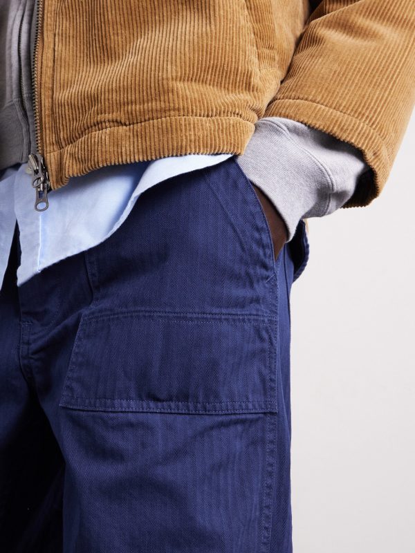 Tuff Tony Straight-Leg Herringbone Cotton Trousers - E1 Tuff Tony Straight-Leg Herringbone Cotton Trousers - E1