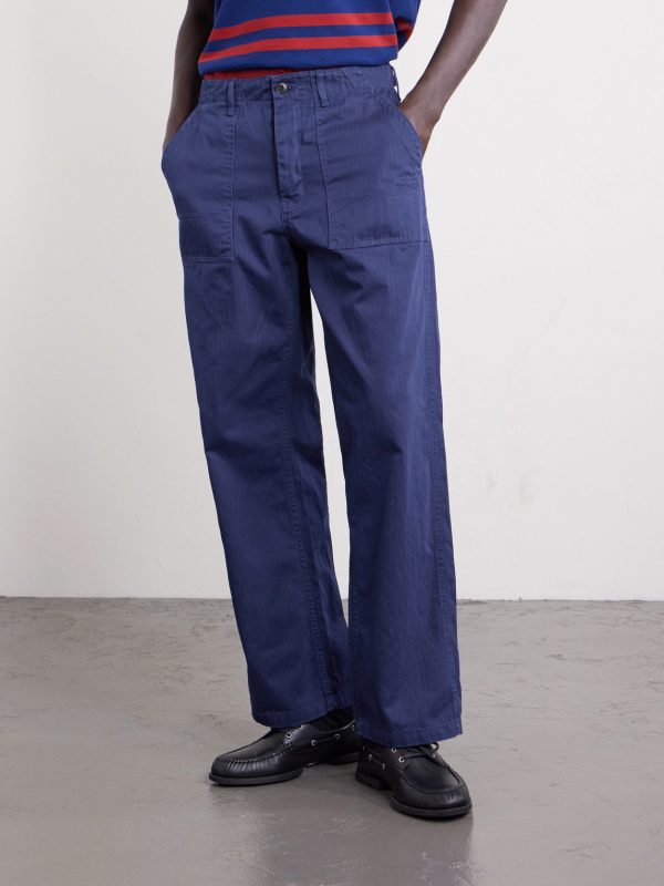 Tuff Tony Straight-Leg Herringbone Cotton Trousers - FR Tuff Tony Straight-Leg Herringbone Cotton Trousers - FR
