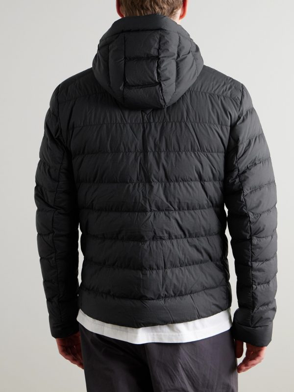 Crofton Logo-Appliquéd Quilted Enduraluxe® Hooded Down Jacket - BK