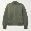 Hudson Logo-Appliquéd Recycled Wool-Blend Fleece Bomber Jacket Hudson Logo-Appliquéd Recycled Wool-Blend Fleece Bomber Jacket