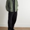 Hudson Logo-Appliquéd Recycled Wool-Blend Fleece Bomber Jacket - OU Hudson Logo-Appliquéd Recycled Wool-Blend Fleece Bomber Jacket - OU