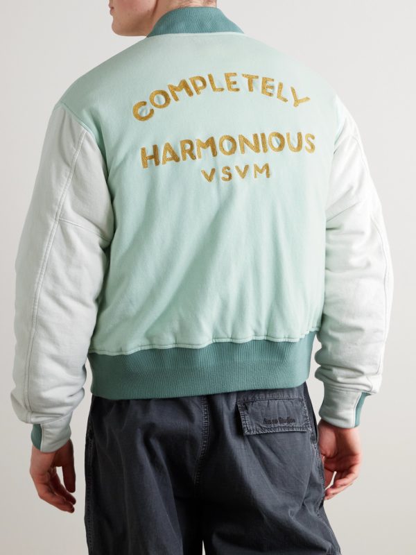 Varsity Era Embroidered Padded Cotton Down Jacket - BK Varsity Era Embroidered Padded Cotton Down Jacket - BK