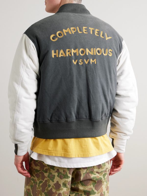 Varsity Era Embroidered Padded Cotton Down Jacket - BK Varsity Era Embroidered Padded Cotton Down Jacket - BK