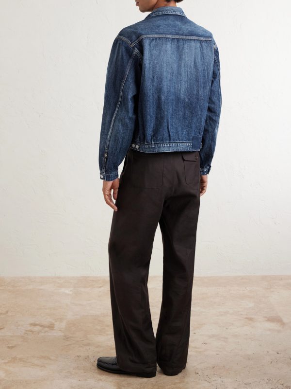 Social Sculpture 101 X DMGD-1010 Cropped Distressed Selvedge Denim Jacket - BK Social Sculpture 101 X DMGD-1010 Cropped Distressed Selvedge Denim Jacket - BK