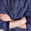 Paint-Splattered Cotton and Silk-Blend Chambray Shirt - CU