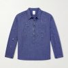 Paint-Splattered Cotton and Silk-Blend Chambray Shirt