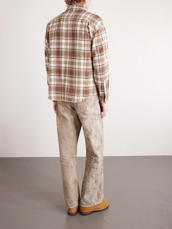Lumber Checked Wool and Linen-Blend Twill Shirt - BK Lumber Checked Wool and Linen-Blend Twill Shirt - BK