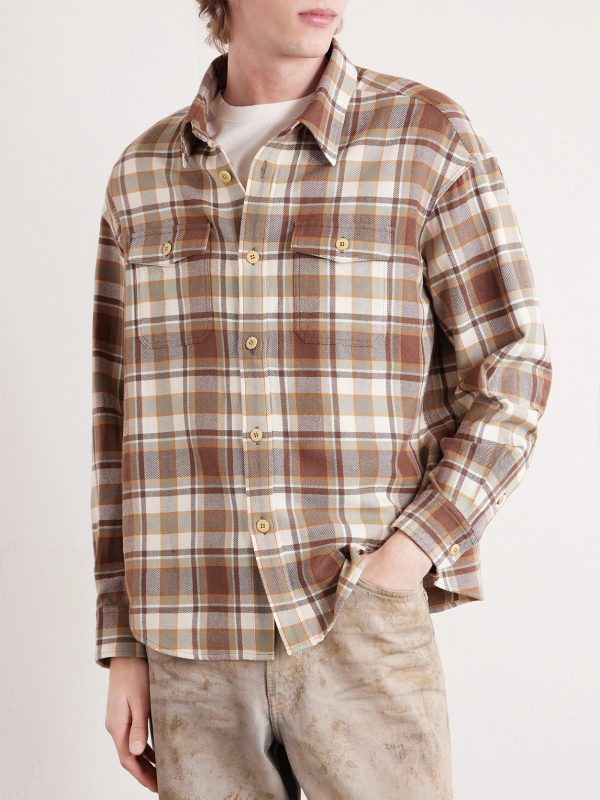 Lumber Checked Wool and Linen-Blend Twill Shirt - FR Lumber Checked Wool and Linen-Blend Twill Shirt - FR