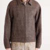 Strato Leather-Trimmed Linen and Wool-Blend Twill Jacket - FR Strato Leather-Trimmed Linen and Wool-Blend Twill Jacket - FR