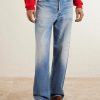 Social Sculpture 01 Wide-Leg Distressed Selvedge Jeans - FR