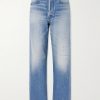 Social Sculpture 01 Wide-Leg Distressed Selvedge Jeans