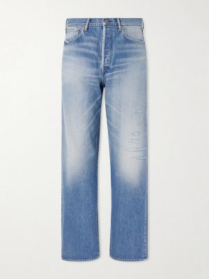 Social Sculpture 01 Wide-Leg Distressed Selvedge Jeans Social Sculpture 01 Wide-Leg Distressed Selvedge Jeans