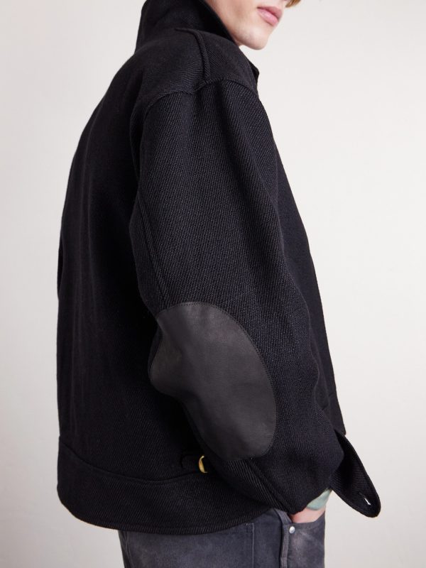 Strato Leather-Trimmed Linen and Wool-Blend Twill Jacket - CU Strato Leather-Trimmed Linen and Wool-Blend Twill Jacket - CU