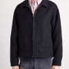 Strato Leather-Trimmed Linen and Wool-Blend Twill Jacket - FR Strato Leather-Trimmed Linen and Wool-Blend Twill Jacket - FR