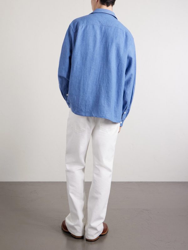 Carrow Convertible-Collar Wool and Linen-Blend Shirt - BK Carrow Convertible-Collar Wool and Linen-Blend Shirt - BK