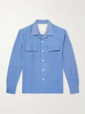 Carrow Convertible-Collar Wool and Linen-Blend Shirt Carrow Convertible-Collar Wool and Linen-Blend Shirt