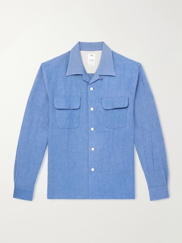 Carrow Convertible-Collar Wool and Linen-Blend Shirt Carrow Convertible-Collar Wool and Linen-Blend Shirt
